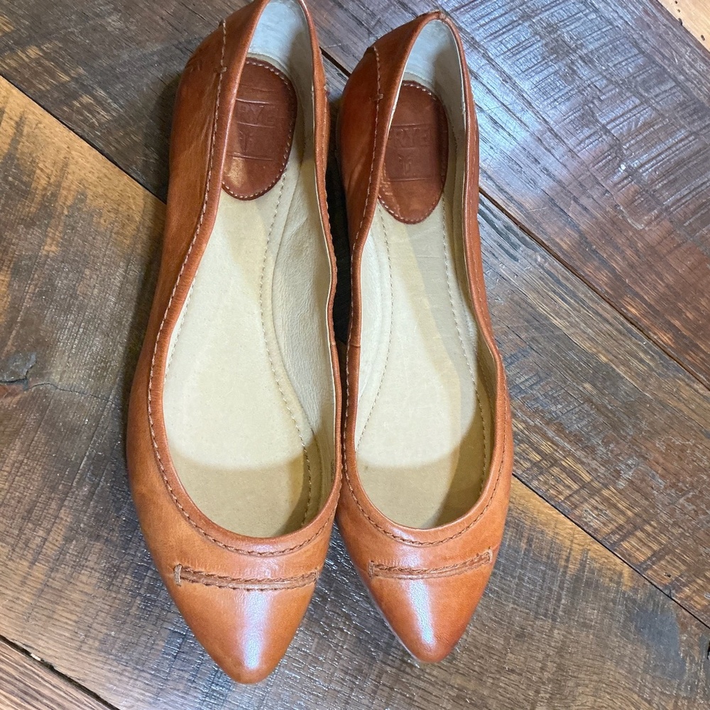 Frye Alicia Ballet Flats Brown Leather Women’s Size 7.5 - Picture 2 of 10